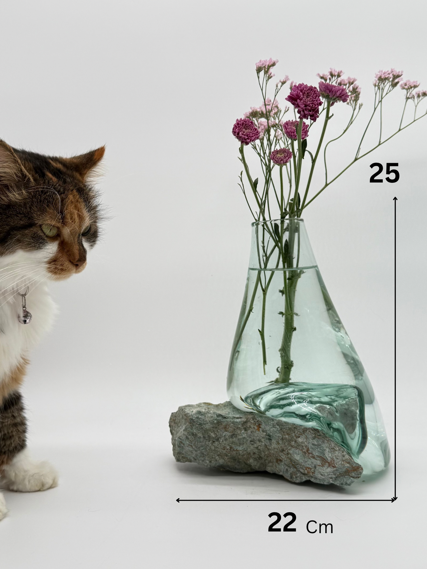 Handcrafted Glass & Stone Vase – Unique Artistic Home Decor16