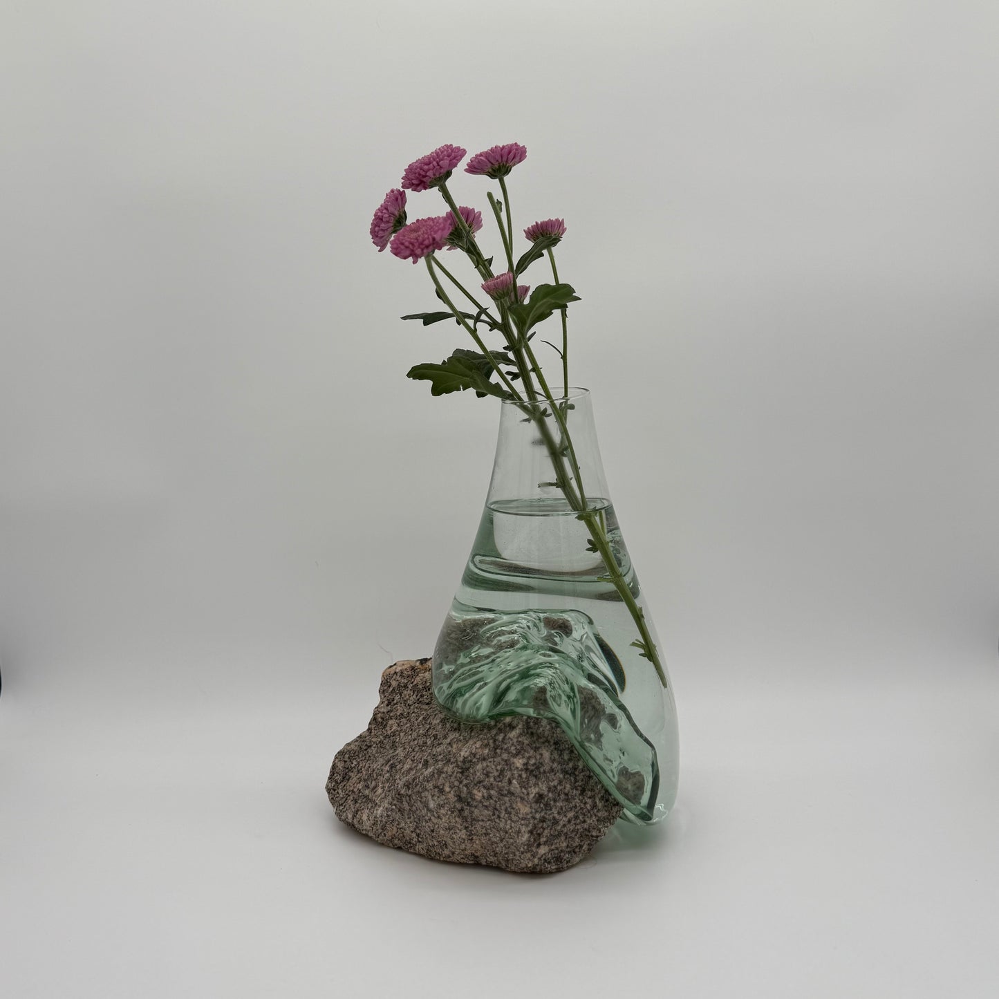 Limited Edition Molten Glass on Stone Vase – Handmade & Collectible 1