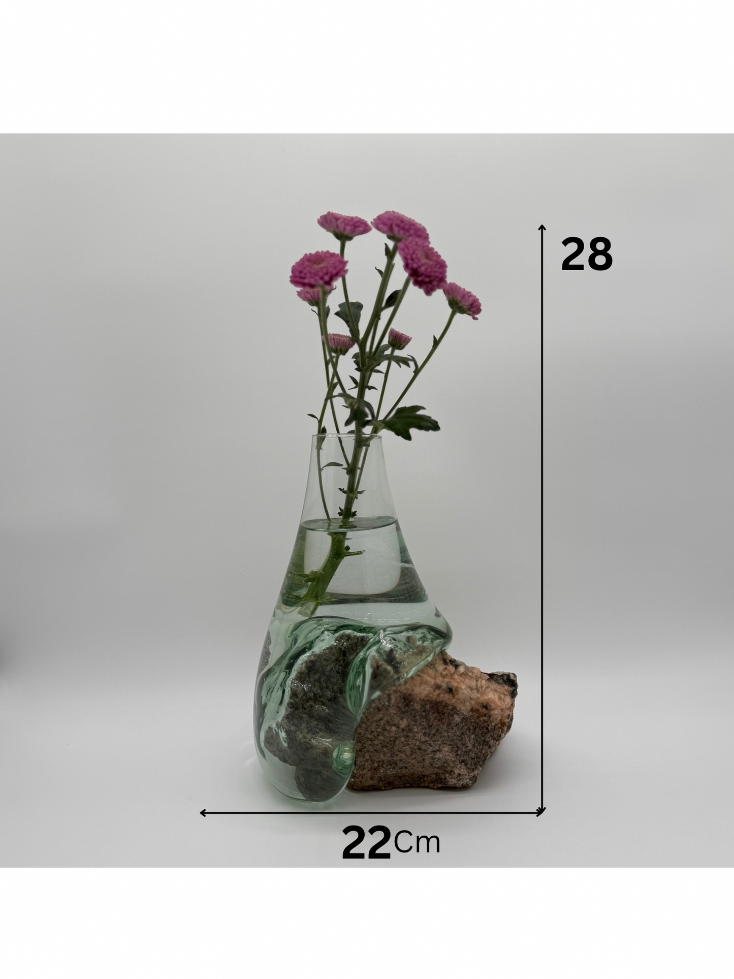 Limited Edition Molten Glass on Stone Vase – Handmade & Collectible 1