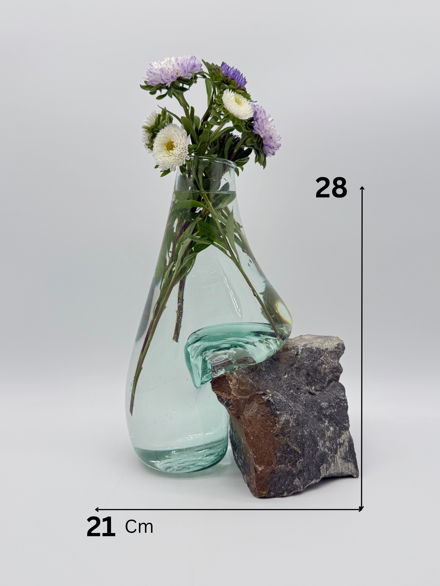 Exclusive Handmade Glass Vase with Natural Stone – Rare Collector’s Piece 11