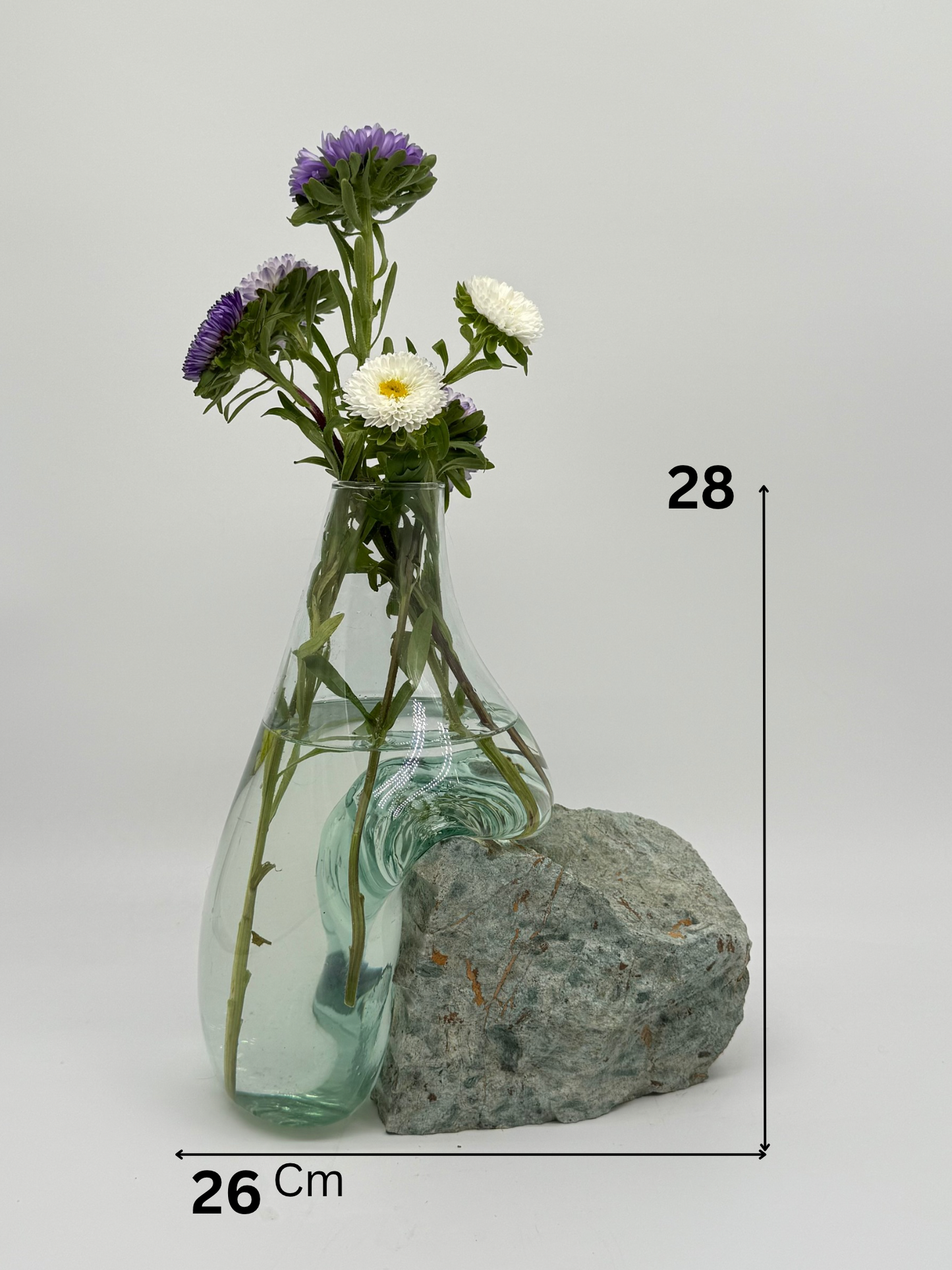 Exclusive Artisan Glass Vase Resting on Rare Blue Stone 23