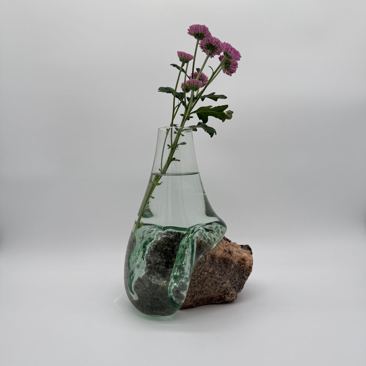 Limited Edition Molten Glass on Stone Vase – Handmade & Collectible 1