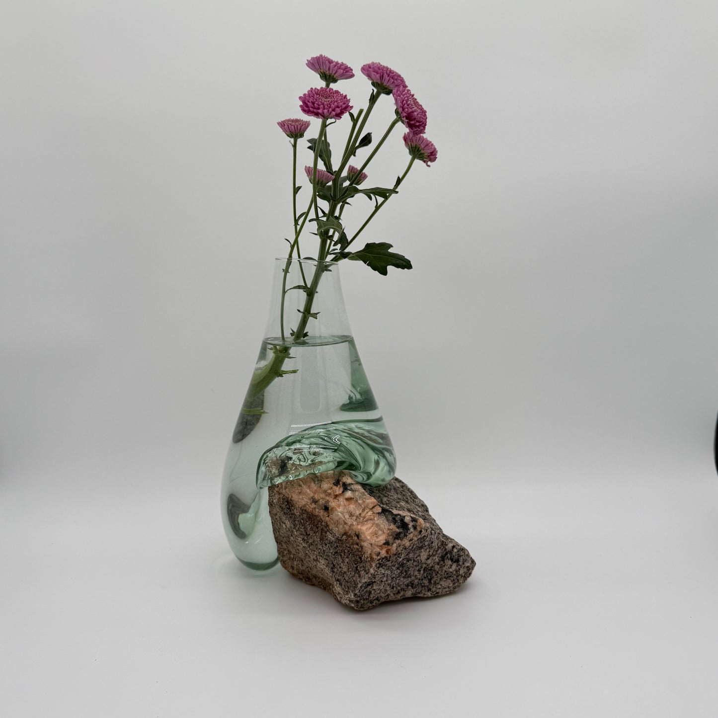 Limited Edition Molten Glass on Stone Vase – Handmade & Collectible 1