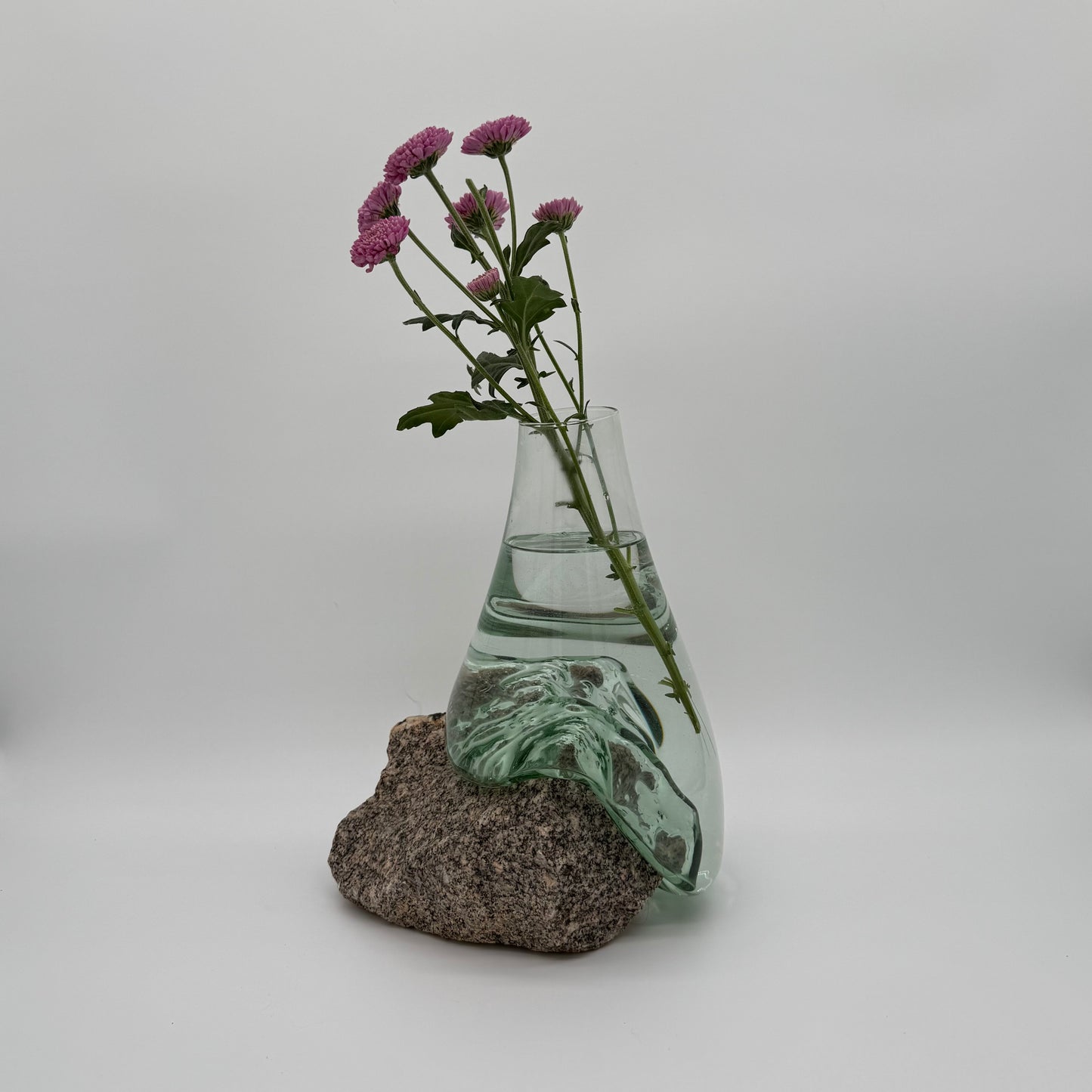 Limited Edition Molten Glass on Stone Vase – Handmade & Collectible 1