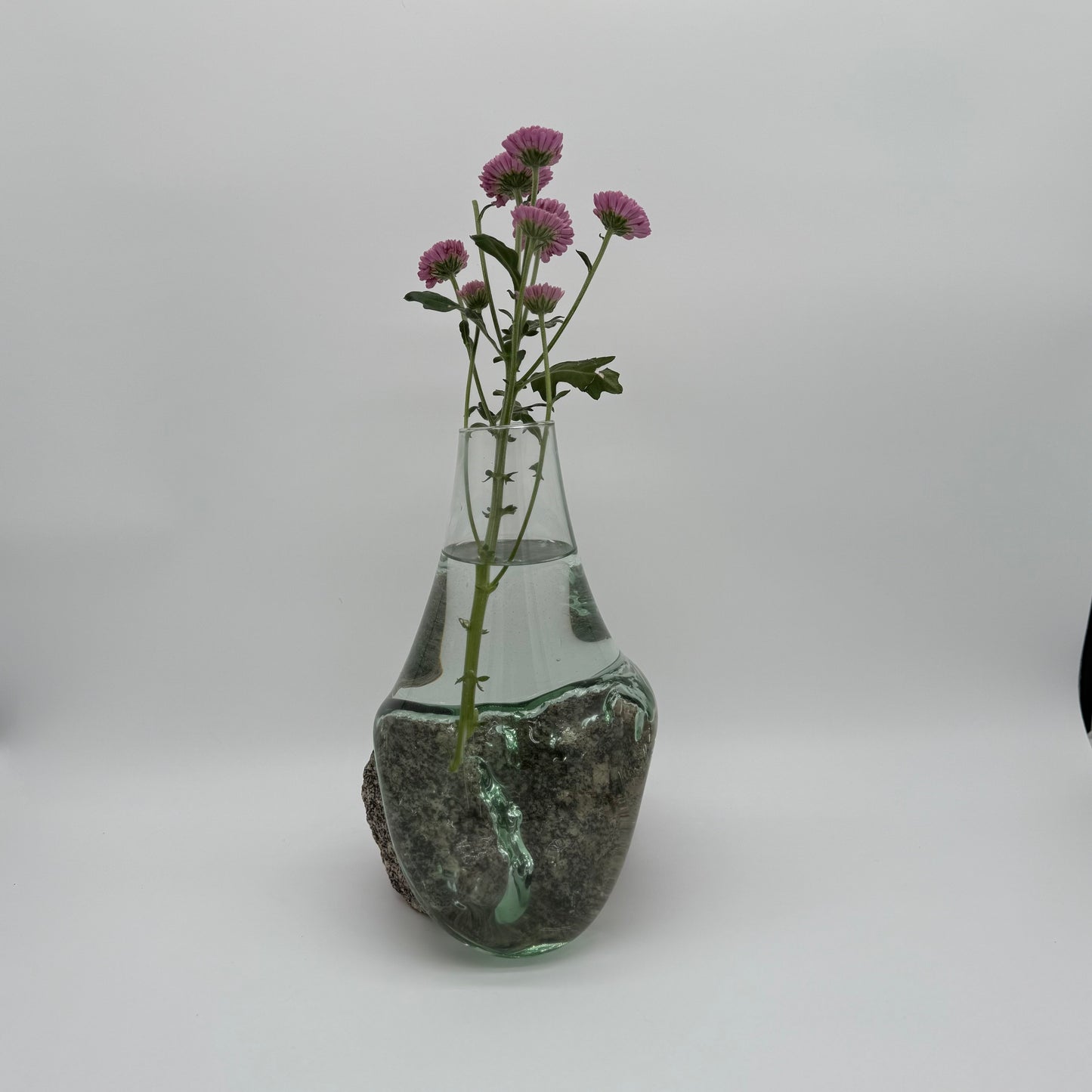 Limited Edition Molten Glass on Stone Vase – Handmade & Collectible 1