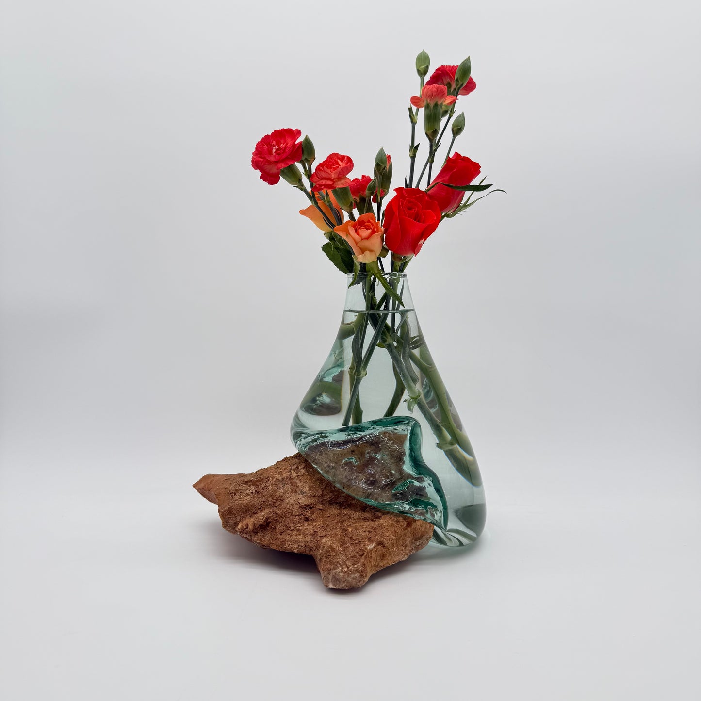 Hand-Blown Glass Vase with Stone Base – Timeless Artistic Home Decor 12