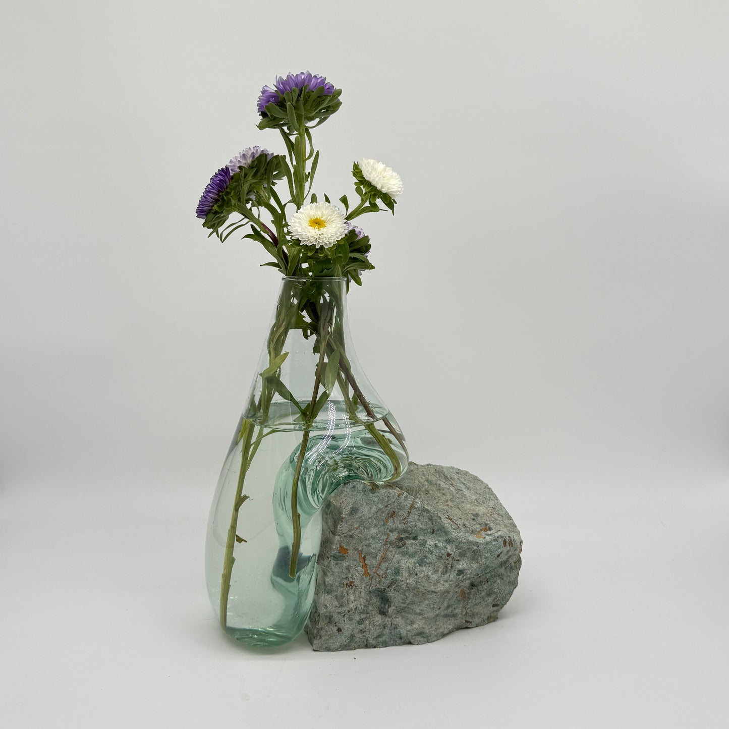 Exclusive Artisan Glass Vase Resting on Rare Blue Stone 23