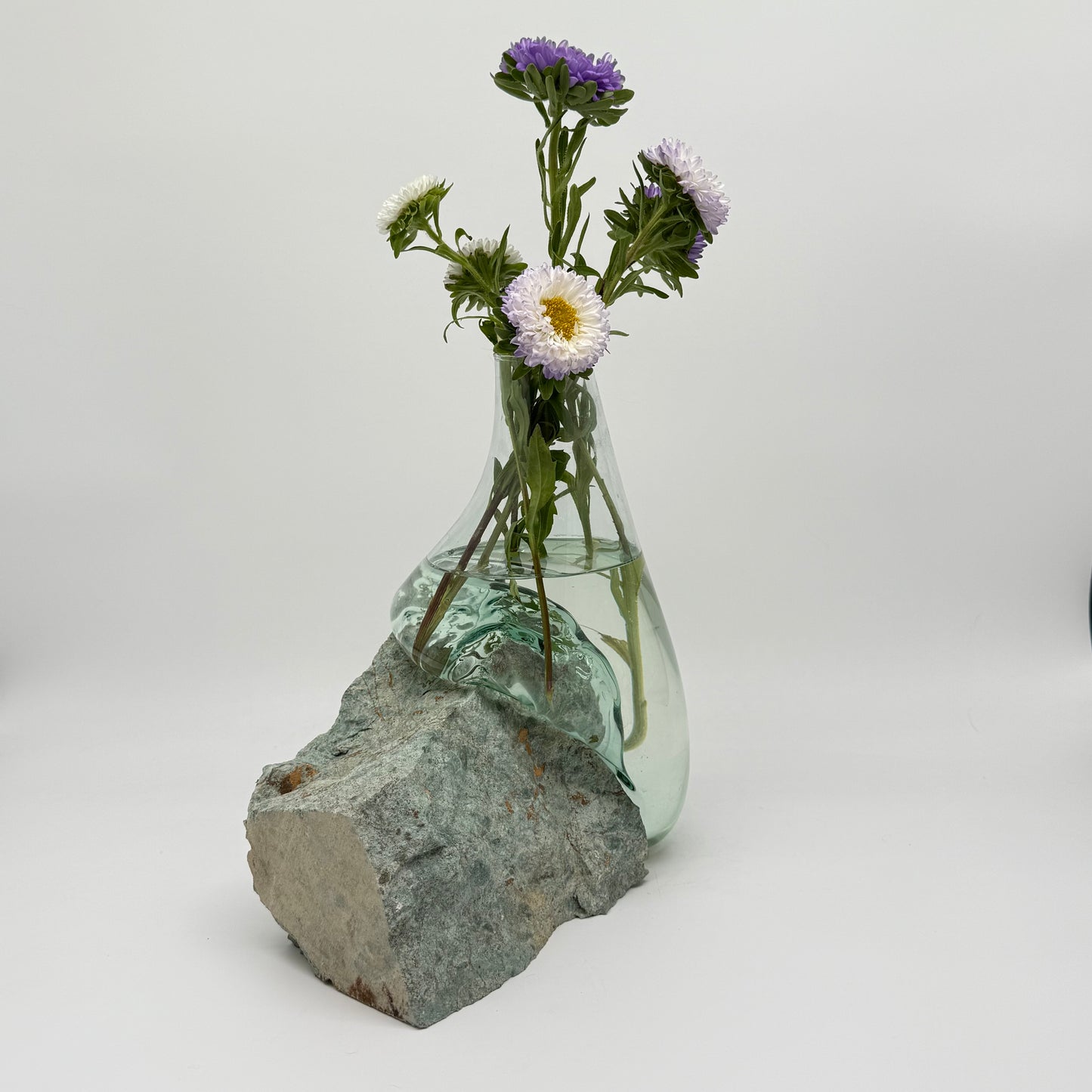 Exclusive Artisan Glass Vase Resting on Rare Blue Stone 23