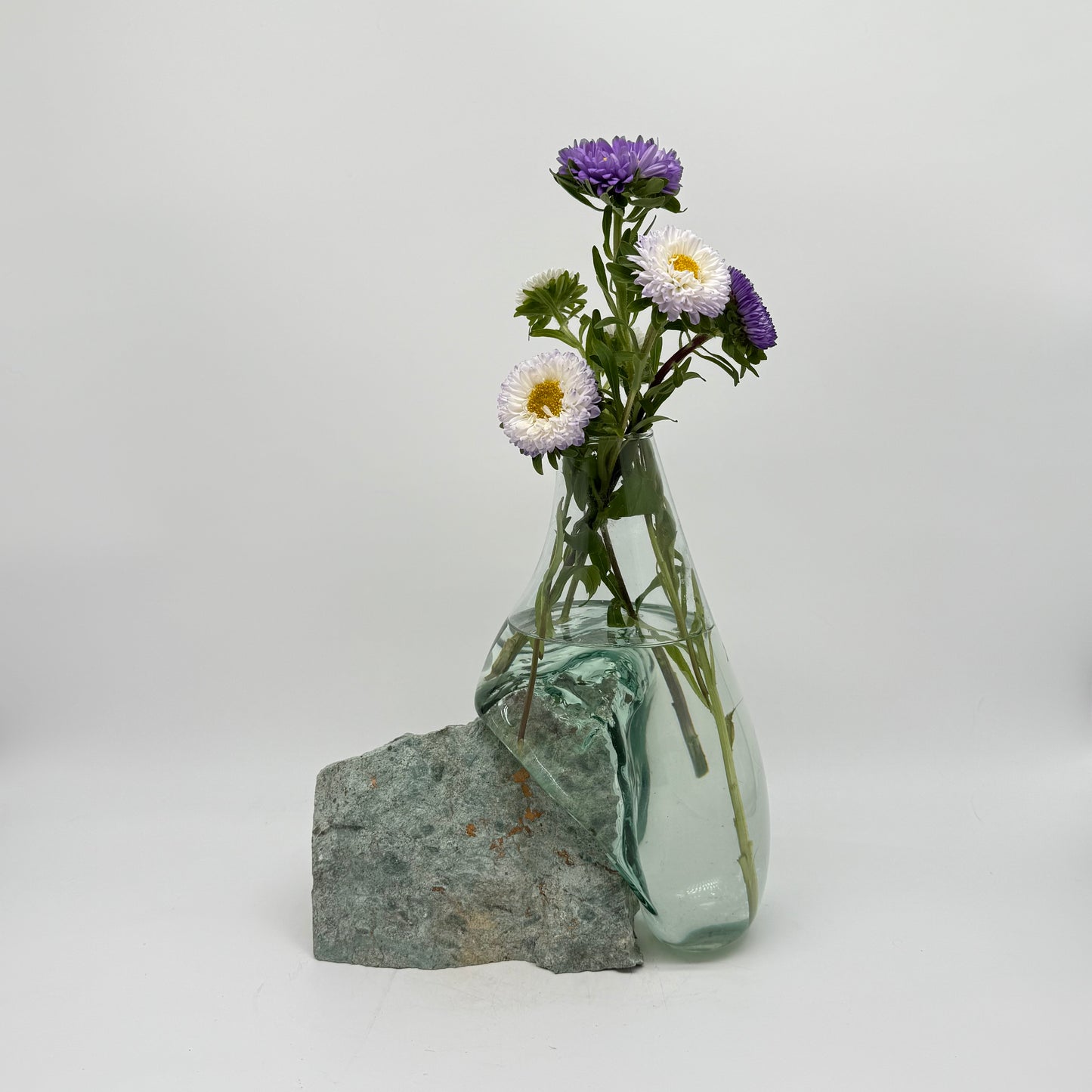 Exclusive Artisan Glass Vase Resting on Rare Blue Stone 23
