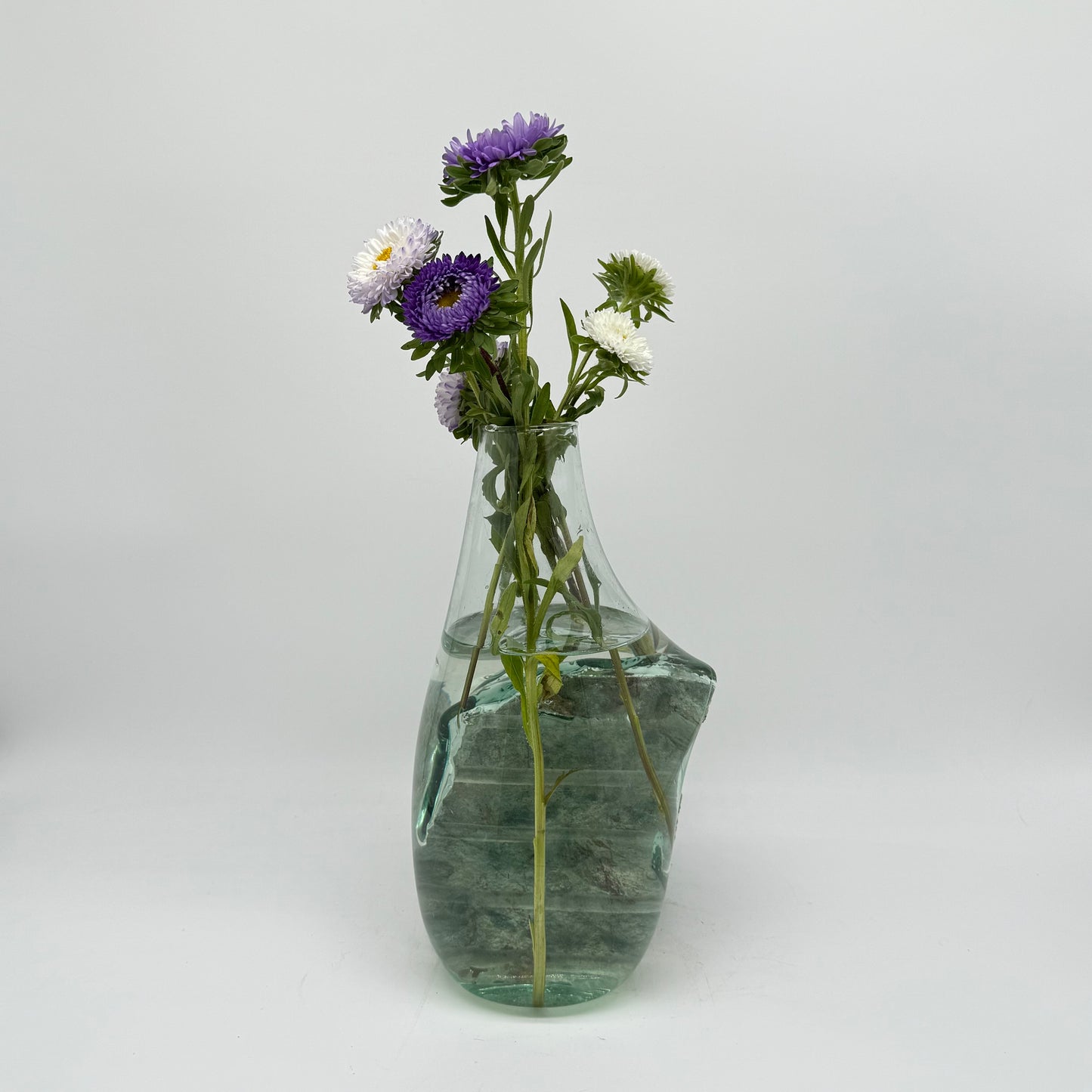 Exclusive Artisan Glass Vase Resting on Rare Blue Stone 23